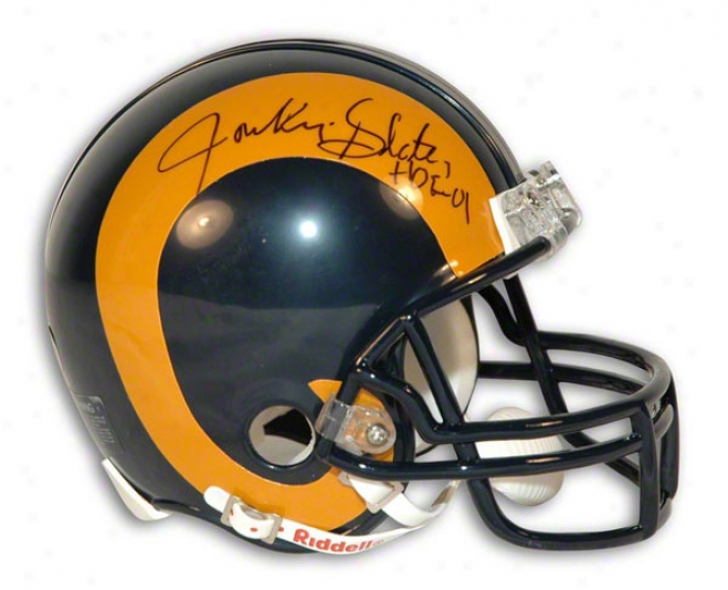 Jackie Slater Autographed Los Angeles Rams Mini Helmet Inscribed &quothof 01&quot