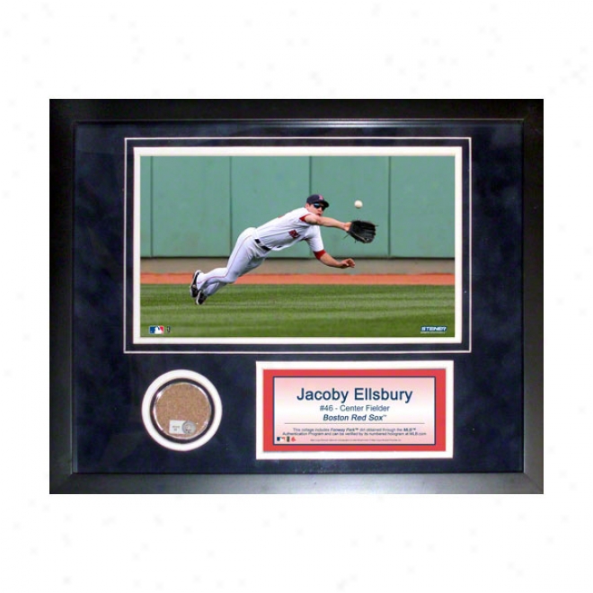 Jacoby Ellsbury Boston Red Sox 11x14 Framed Collage With Game Used Dirt, Photo & Nameplate