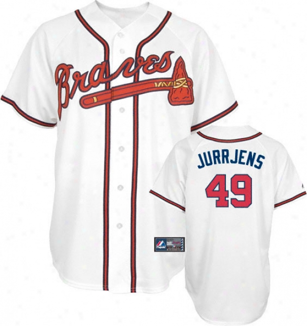 Jair Jurrjens Jersey: Adult Majestic Home Of a ~ color Replica #49 Atlanta Braves Jersey