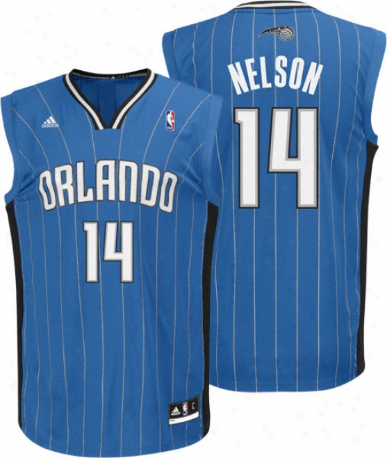 Jameer Nelson Jersey: Adidas Revolution 30 Blue Replica #14 Orlando Magic Jersey