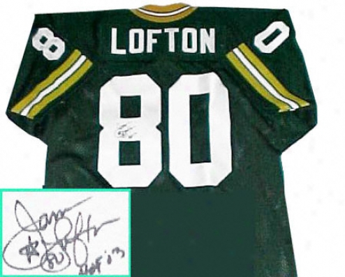 James Lofton Inexperienced Bight Packers Autographed Green Throwback Jersey With Hof 03 Inscription