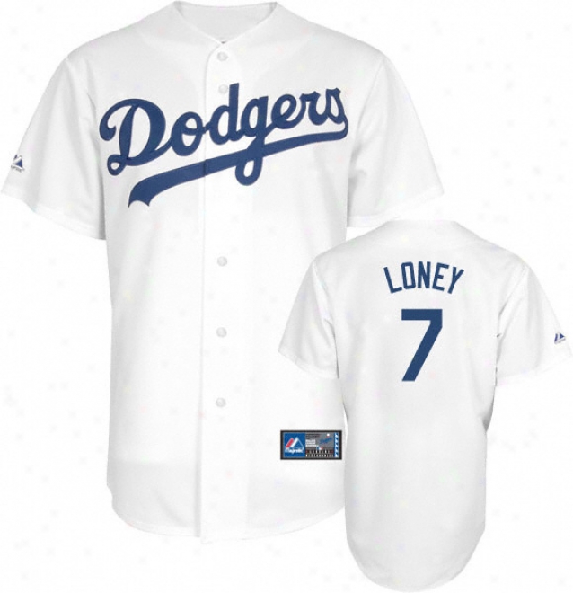 James Lony Jersey: Person of mature age Majestic Home White Replica #7 Los Angeles Dldgers Jersey