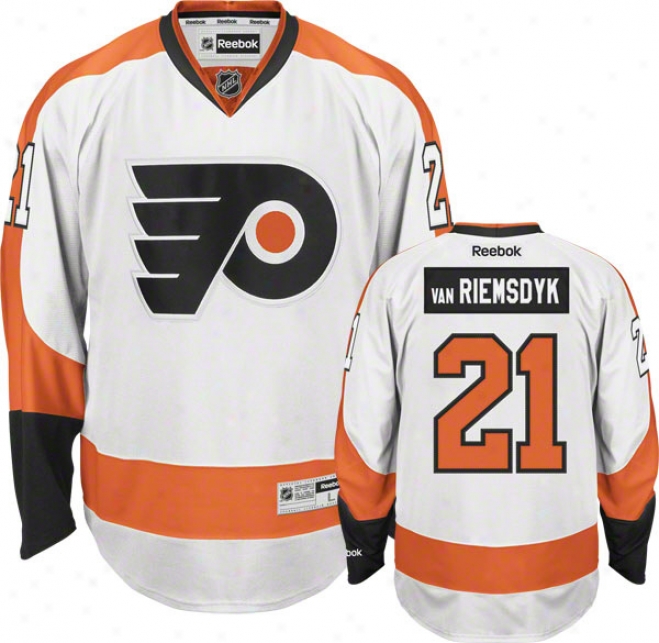 James Van Riemsdyk Jersey: Reebok White #21 Philadelphia Flyers Premier Jersey