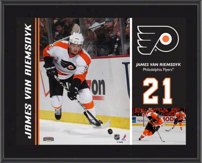 James Van Riemsdyk Brooch  Details: Piladelphia Flyers, Sublimated, 10x13, Nhl Plaque