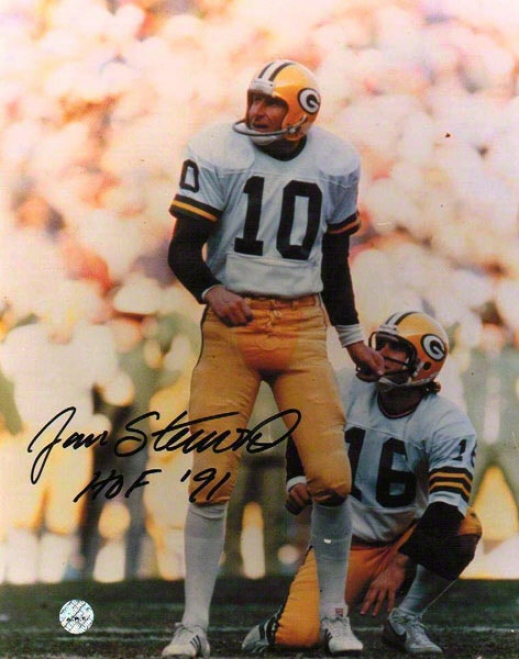 Jan Stenerud Autographed Green Bay Packere 8x10 Photo Inscribed &quothof 91&quot