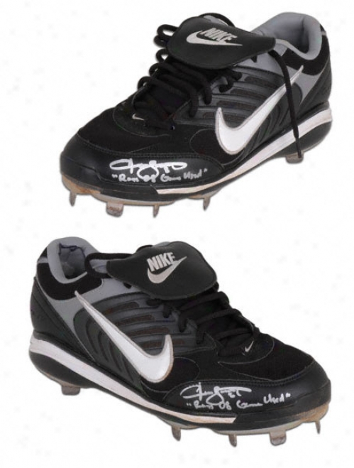 Jason Barflett Tampa Bay Rays Autographed Cleats By the side of Rays 2008 Game Used Inscription