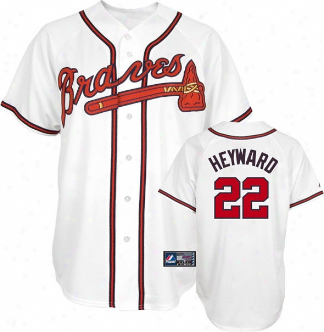 Jason Heyward Jersey: Adult Elevated Home Whlte Replica #22 Atlanta Braves Jersey