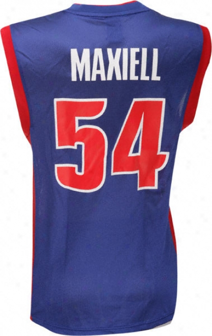 Jason Maxiell Jersey: Adidas Blue Replica #54 Detroit Pistons Jersey