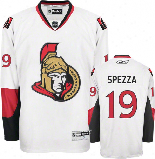 Jason Spezza Jersey: Reebok White #19 Ottawa Senators Premier Jersey