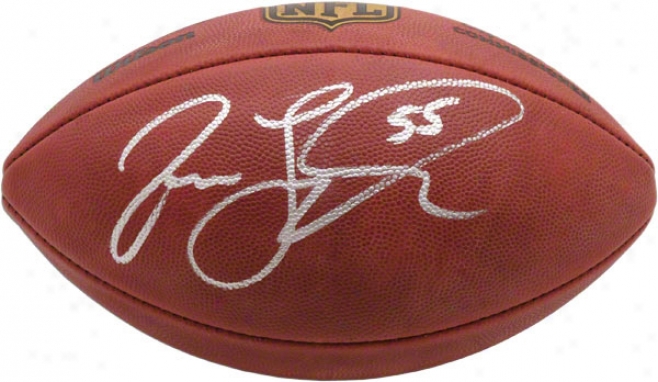 Jason Taylor Autographed Football  Derails: Football With #55 Inscription