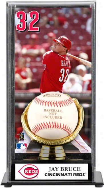 Jay Bruce Gold Glove Baseball Display Case  Details: Cincinnati Reds