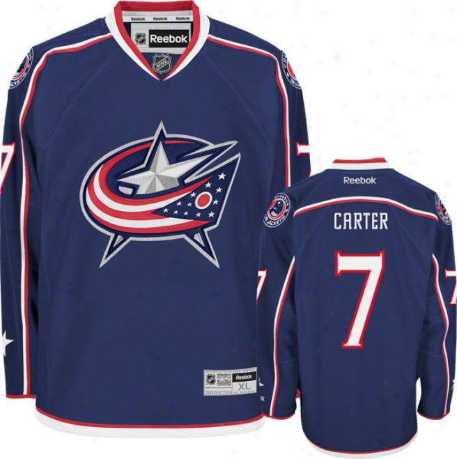 Jeff Carter Jersey: Reebko Navy #7 Columbus Dismal Jackets Premier Jersey