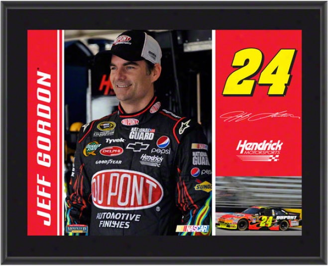 Jeff Gordon Plaque  Details: #24 Dupont Car, Hendrick Motrsports, Sublimated, 10x13, Nascar Plaque