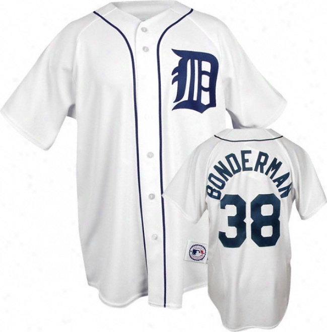 Jeremy Bonderman White Majestic Mlb Home Replica Detroit Tigers Jersey