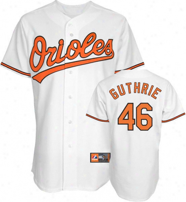 Jeremy Guthrie Jersey: Adult Elevated Home Of a ~ color Replica #46 Baltimore Orioles Jersey