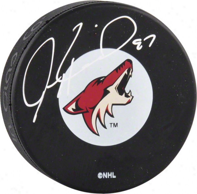 Jeremy Roenick Autographed Phoenix Coyotes Logo Hocley Puck