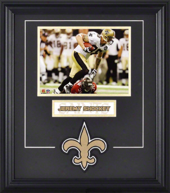 Jeremy Shockey Framed 6x8 Photograph With Team Logo & Plate