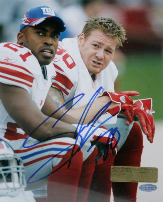 Jeremy Shockey New York Giants - Sitting With Tiki - Autographed 8x10 Photogrzph