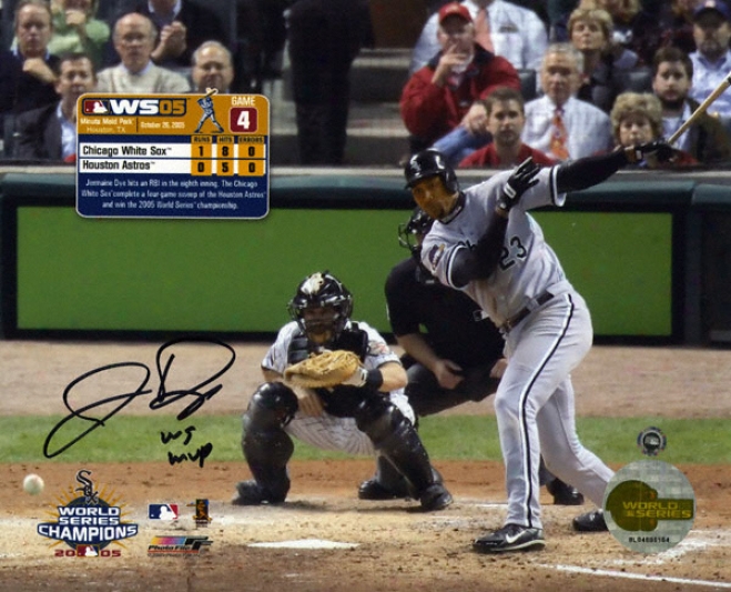 Jermaine Dye Chicago White Sox 8x10 Autographed Photograph With ''ws Mvp'' Inscription