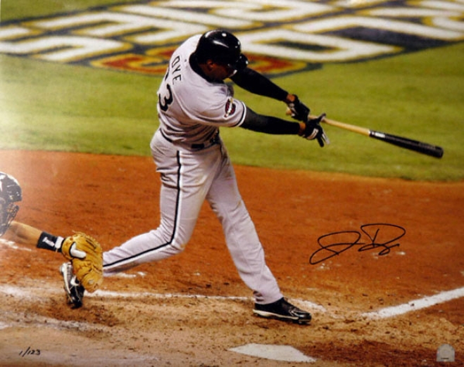 Jermaine Dye Chicago White Sox - Earth Seres Game 4 Hit - 16x20 Autographed Photograph With Inscription