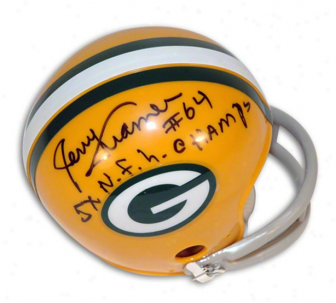 Jerry Kramer Autographed Green Bay Packers Mini Helmet Inscdibed &quot5x Nfl Champs&quot