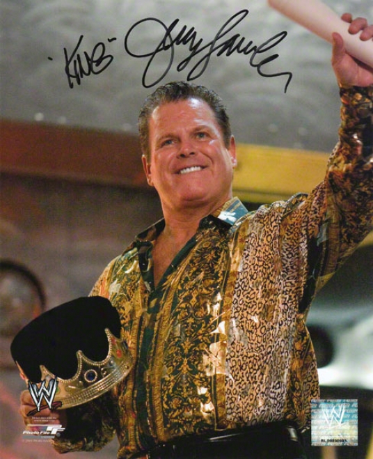 Jerry Lawler - Pose - Autographed 8x10 Photograph With The King Inscription