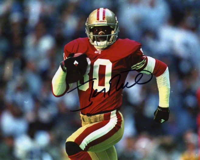 Jerry Rice Autographec 8x10 Photograph  Details: San Francisco 49ers