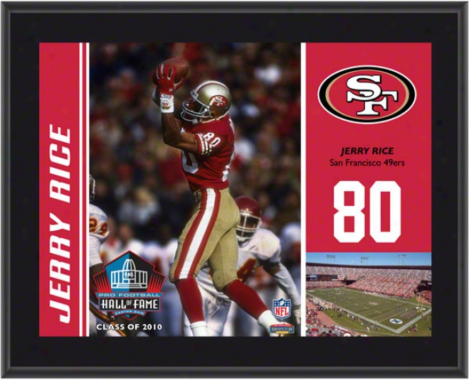 Jerry Rice Plaque  Details: San Francisco 49ers, Sublimated, 10x13, Nfl Plaque