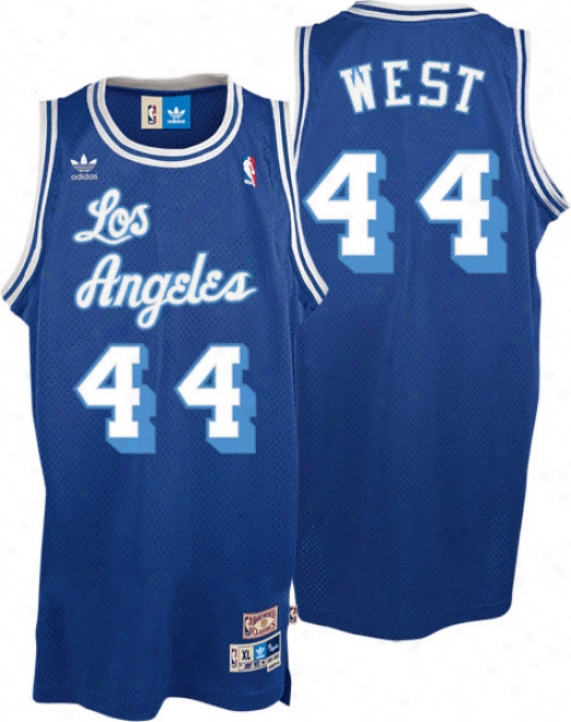 Jerry West Jersey: Addas Blue Throwback Swingman #44 Los Angelse Lakers Jersey