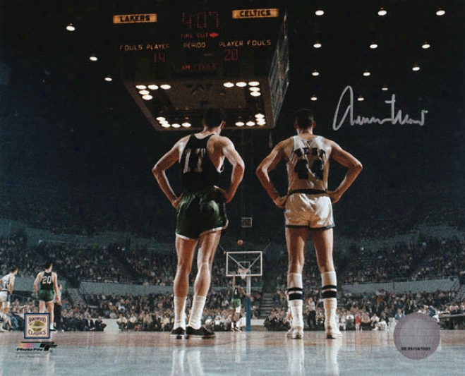 Jerry West Los Angeles Lakers Autographed 8x10 Vs. Boston Celtics Photo