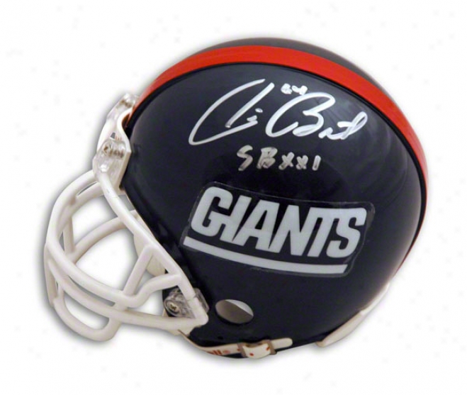 Jim Burt New York Giants Autographed Mini Helmet Inscribed Sbxxi