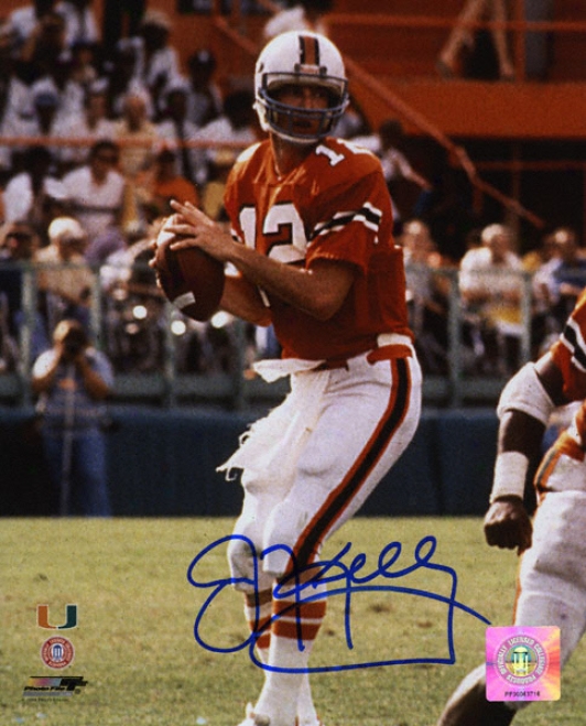 Jim Kelly Miami Hurricanes Autographed 8x10 Photograph