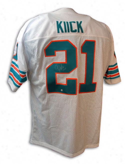 Jim Kiick Miami Dolphins Autographed White Throwback Jersey