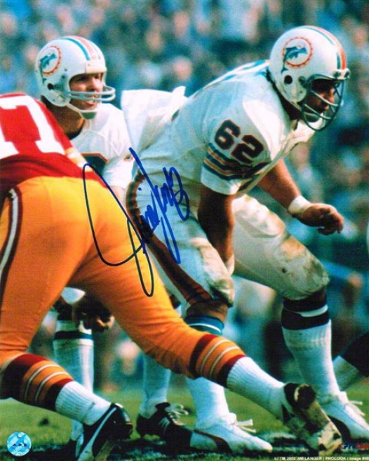 Jim Langer Autographed Miami Dolphins 8x10 Photo