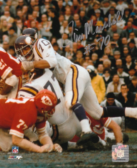 Jim Marshall Minnesota Vikings Autographed 8x10 Phootoyraph