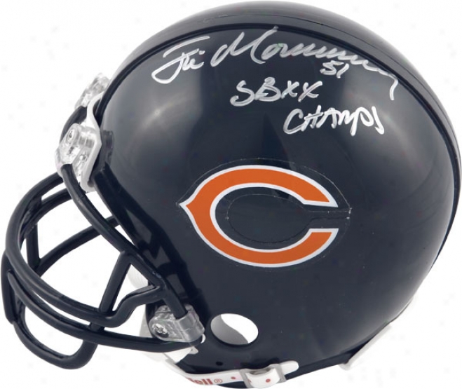 Jim Morrissey Chicago Bears Autographed Mini Helmet With Sb Xx Champs Inscription