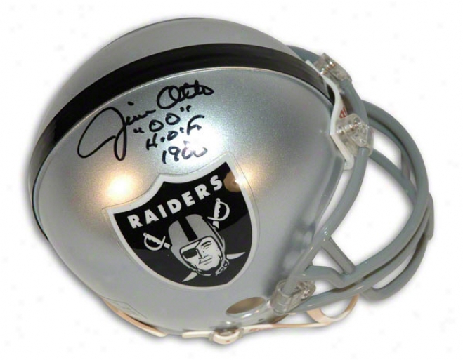 Jim Otto Autgoraphed Oakland Raiders Mini Helmet Inscribed &quothof 00&quot