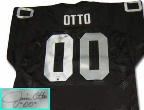 Jim Otto Oakland Raiders Autographed Throwback Black Jersey With Hof Inscription