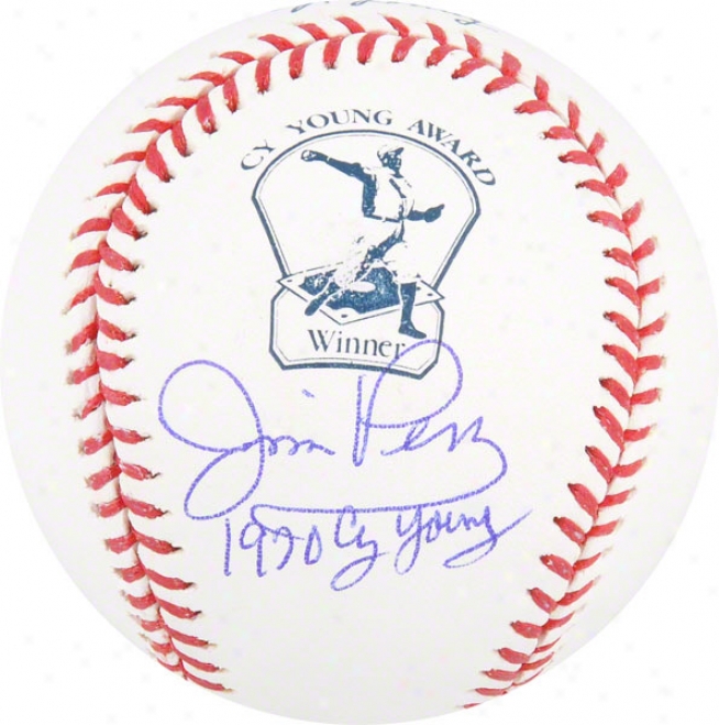 Jim Perry Autographed Baseball  Details: Cy Young Logo