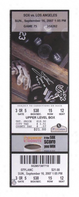 Jim Thome Chicago White Sox - 500th Hr - Autographed Mega Ticket Attending 500 Homerun 9-16-07 Inscription