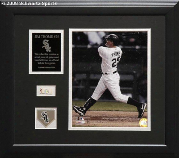 Jim Thome Chicago White Sox - Framed 8x10 Photograph Piece With Ball & Medallion