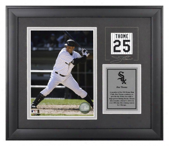 Jim Thome Framed 6x8 Photograph  Details: Chicago Whote Sox, With Facsimile Signature