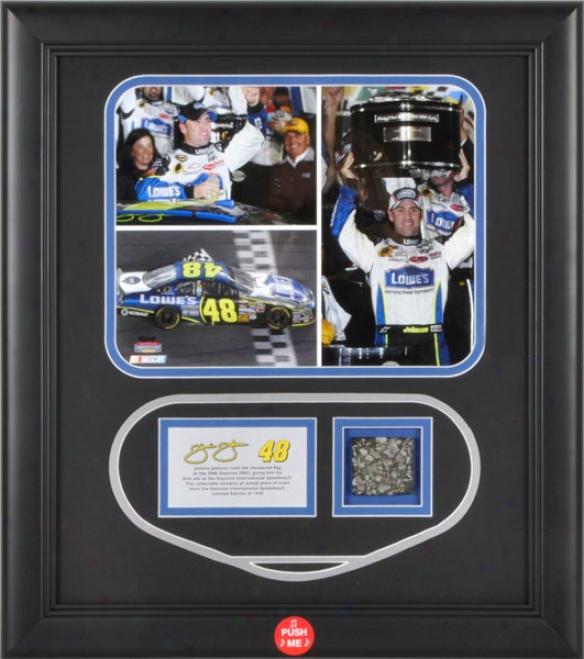 Jimmie Johnson - 2006 Daytona 500 - Framed 8x10 Photograph With Audio And Track - L E Of 104