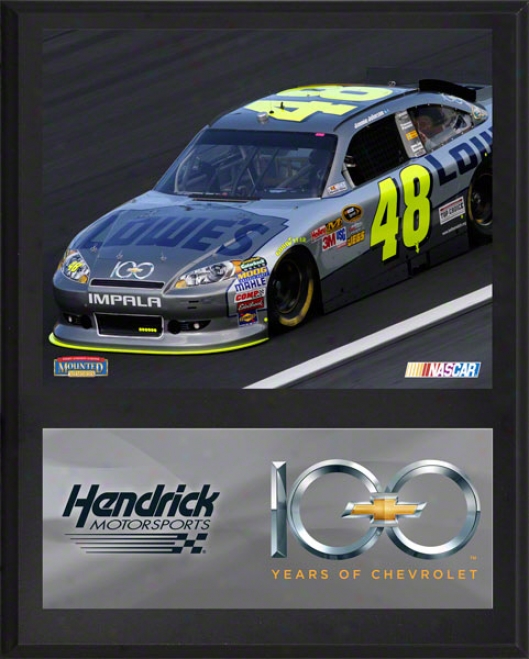 Jimmie Johnson Sublimated 12x15 Plaque  Details: Chevrolet 100th Anniversary