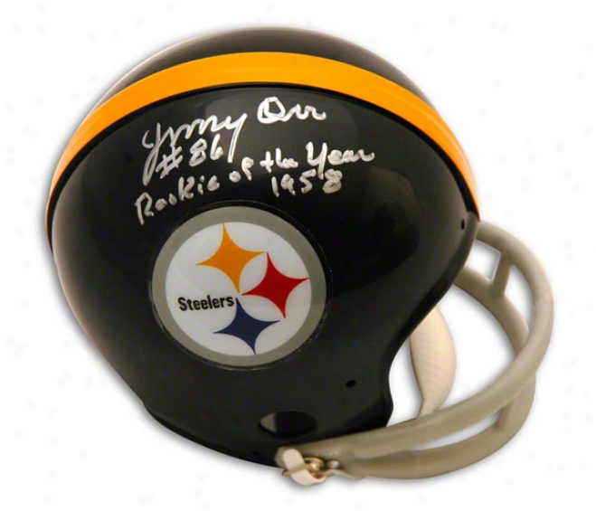 Jimmy Orr Autographed Pittsburgh Steelers Mini Helmet Inscribed Rookie Of The Year 1958