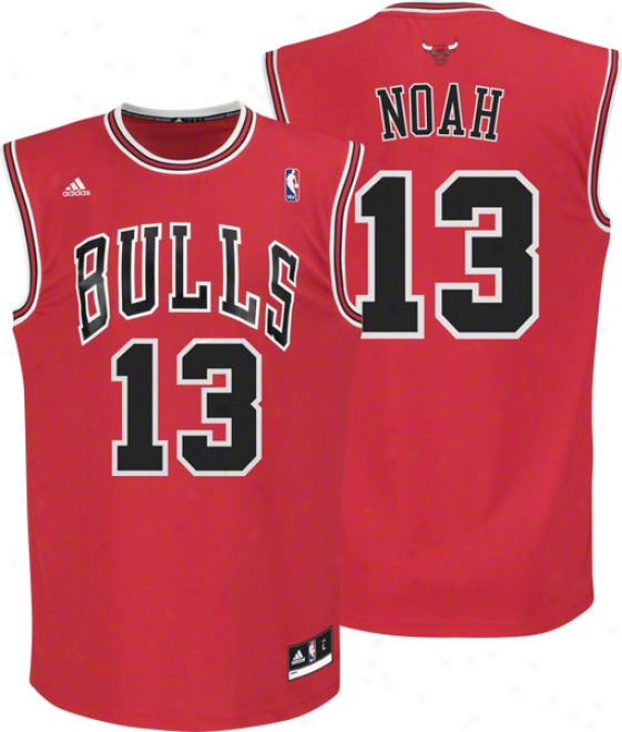 Joakim Noah Jersey: Adidas Revolution 30 Red Replica #13 Chicago Bulls Jersey