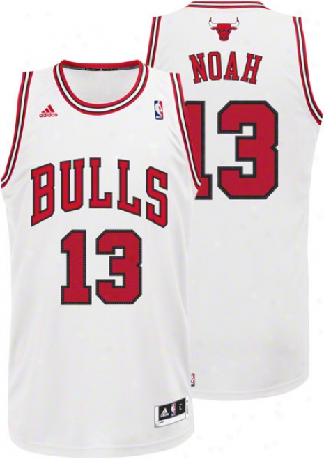 Joakim Noah Jersey: Adidas Revolution 30 White Swingman #13 Chicago Bulls Jersey
