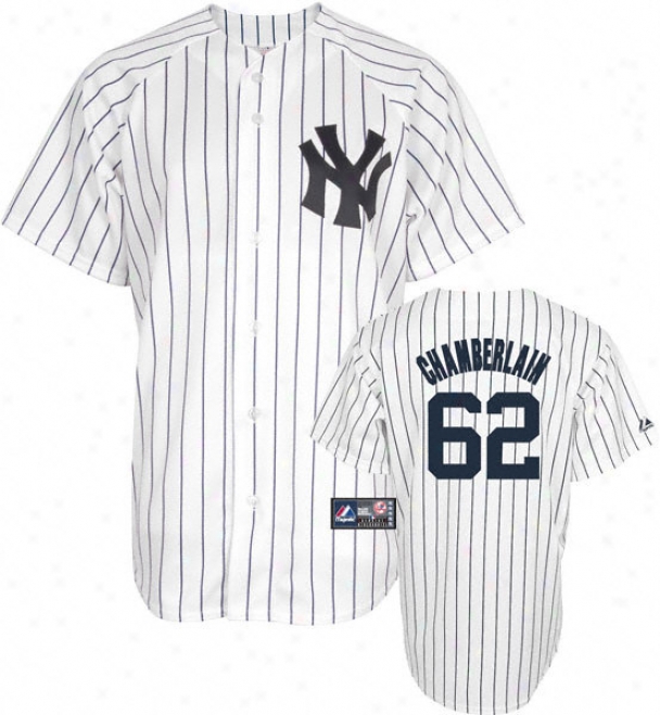 Joba Cgamberlain Jersey: Mature Majestic Home Pinstripe Replica #62 New York Yankees Jersey