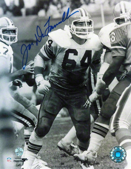 Joe Delamielleure Cleveland Browns Autographed 8x10 Phoro Protecting Sipe