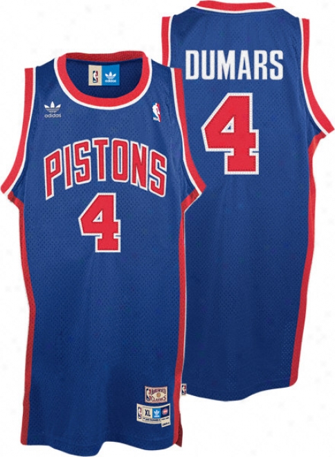 Joe Dumars Jersey: Adidas Blue Throwback Swingman #4 Detroit Pistons Jersey